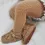 Dres din bumbac cu model lateral crosetat, caramel, Condor_2.591/1-2-326_Pebebe