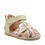Sandale copii, barefoot, primii pasi, piele naturala, talpa flexibila, inchidere cu scai, crem pictat_RO-103-10-24_Pebebe