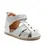 Sandale copii, barefoot, primii pasi, piele naturala, talpa flexibila, inchidere cu scai, alb argintiu_RO-100-6-24_Pebebe