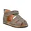 Sandale copii, barefoot, primii pasi, piele naturala, talpa flexibila, inchidere cu scai, khaki_RO-200-9-24_Pebebe