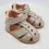 Sandale copii, barefoot, primii pasi, piele naturala, talpa flexibila, inchidere cu scai, bej_RO-103-14-24_Pebebe