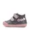 Pantofi D.D. Step fete, piele naturala, primii pasi, talpa felxibila, gri cu barete roz, floricele_S066-52737B-25_Pebebe