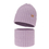 Căciulă din lână merinos și fular tubular, set iarnă fete, violet, Karmina_7091-01_Pebebe