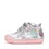 Pantofi D.D. Step fete, piele naturala, primii pași, talpa felxibilă, argintiu, design cu floricele_S066-61993-20_Pebebe