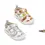 Pantofi de interior D.D.Step de colorat, cu carioci incluse, 2 scaiuri, alb, print Fast Food_C086-71353A-20_Pebebe