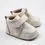 Ghete barefoot pentru copii, primii pasi, piele naturala, captuseala din blana, talpa flexibila, crem, Smiley_RO-600-7-17_Pebebe