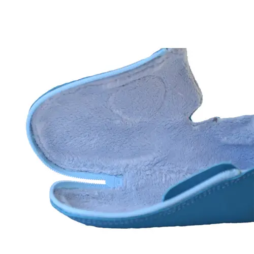 Pantofi copii cu fermoar și talpă de piele, albastru- RO-06-Albastru-23-By Pebebe