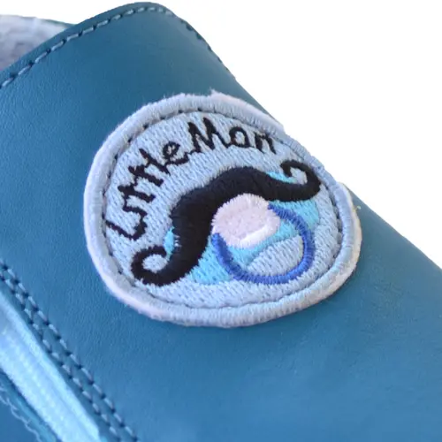 Pantofi copii cu fermoar și talpă de piele, albastru- RO-06-Albastru-23-By Pebebe