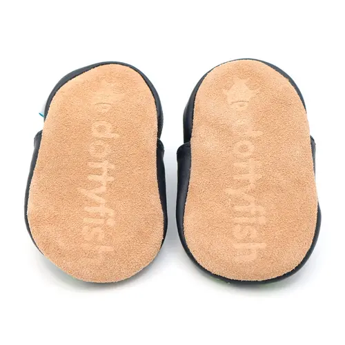 Pantofi din piele moale cu robot- BS0017-0-6-Dotty Fish Pantofi din piele moale cu robot- BS0017-0-6-Dotty Fish