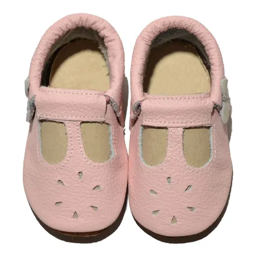 Pantofi din piele moale, roz cu flururas gri- PL010-roz-29-By Pebebe Pantofi din piele moale, roz cu flururas gri- PL010-roz-29-By Pebebe