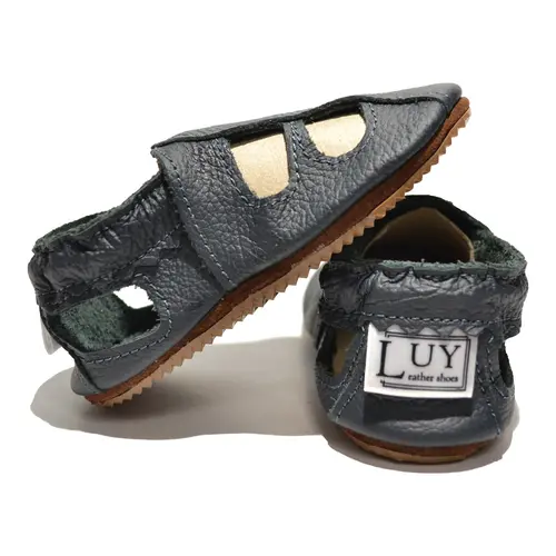 Sandale bleumarin din piele moale cu decupaje- PL004-albastru-29-By Pebebe