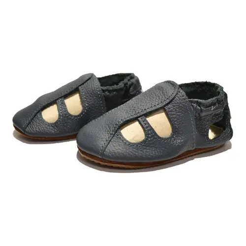 Sandale bleumarin din piele moale cu decupaje- PL004-albastru-29-By Pebebe