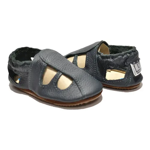 Sandale bleumarin din piele moale cu decupaje- PL004-albastru-29-By Pebebe