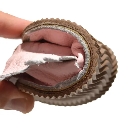 Sandale copii roz din piele moale  cu franjuri- PL005-roz-29-By Pebebe