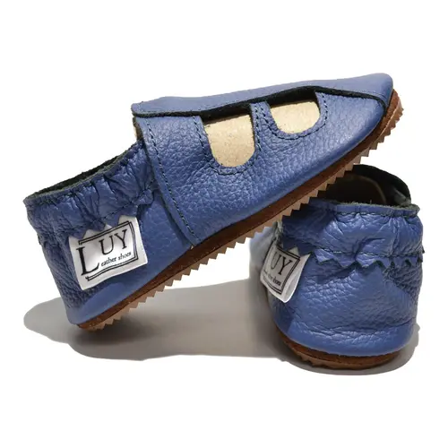 Sandale din piele moale, albastre LUY- PL008-albastru-29-By Pebebe Sandale din piele moale, albastre LUY- PL008-albastru-29-By Pebebe