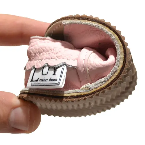 Sandale fetite roz din piele moale cu model perforat- PL006-roz-29-By Pebebe