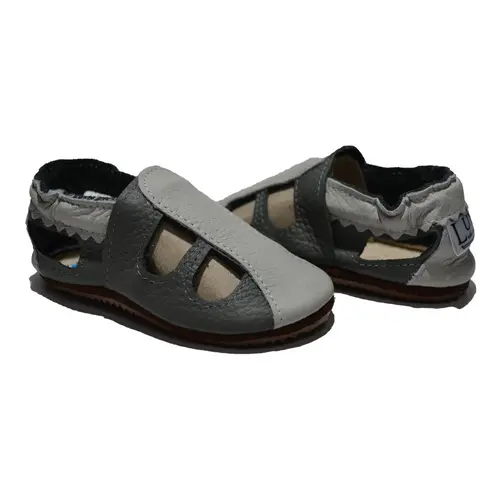 Sandale gri din piele moale cu decupaje- PL004-gri-29-By Pebebe Sandale gri din piele moale cu decupaje- PL004-gri-29-By Pebebe