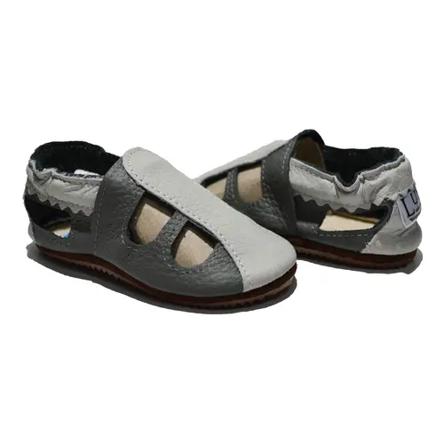 Sandale gri din piele moale cu decupaje- PL004-gri-29-By Pebebe Sandale gri din piele moale cu decupaje- PL004-gri-29-By Pebebe