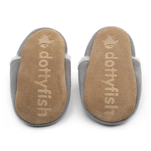 Botoșei de interior din piele întoarsă gri- SLIP04-48-60-Dotty Fish Botoșei de interior din piele întoarsă gri- SLIP04-48-60-Dotty Fish