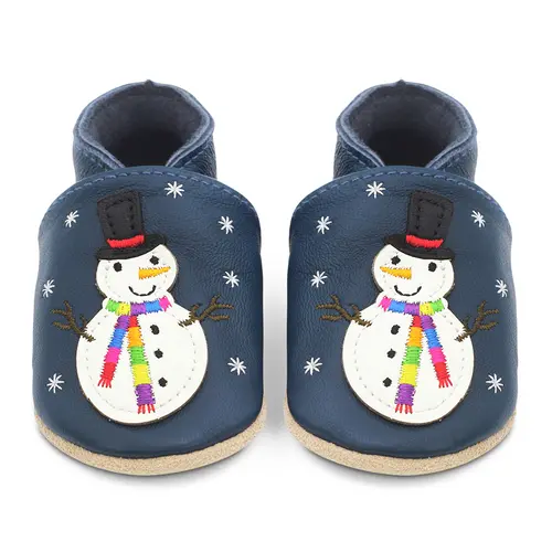 Pantofi din piele moale cu Cedric omul de zapada- BSGS019-0-6-Dotty Fish