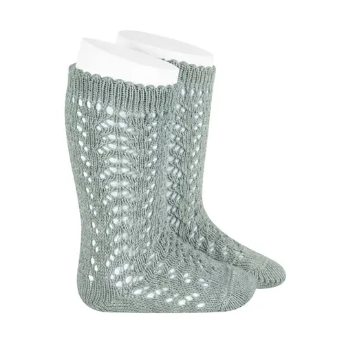 Sosete bumbac, crosetate, verde uscat- 2.518/2-3-756-Condor
