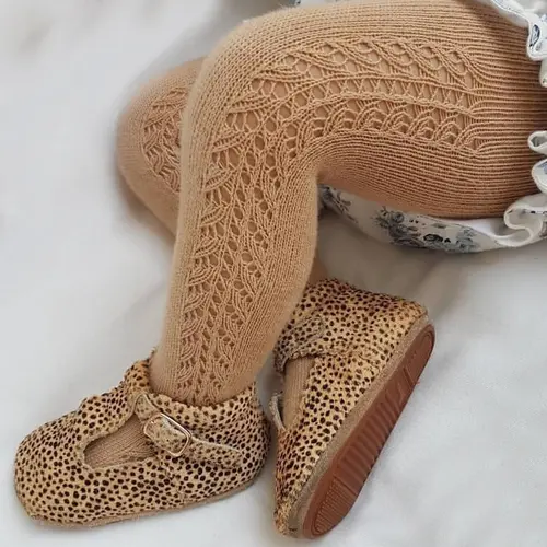 Dres din bumbac cu model lateral crosetat, caramel, Condor- 2.591/1-3-326-Condor