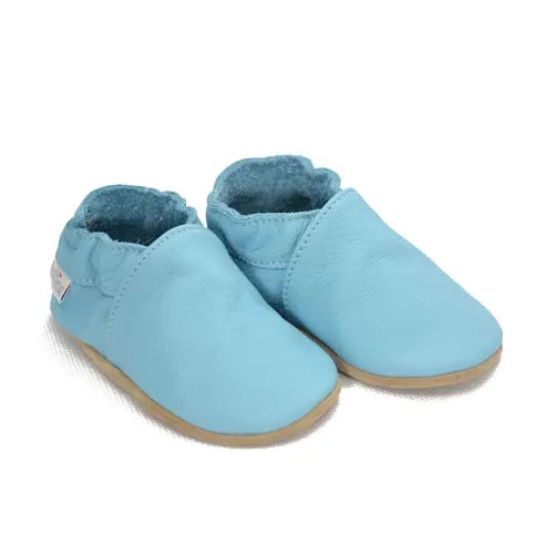 Papucei de interior din piele naturala, baby blue, Babice- BA-121/24-25-Babice
