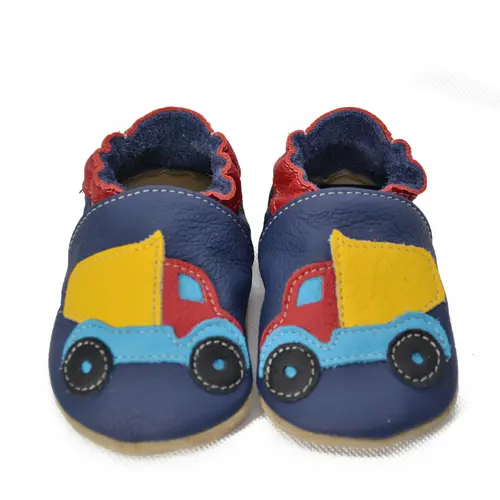 Papucei de interior din piele naturala, bleumarin camion, Babice- BA-020/16/17-Babice