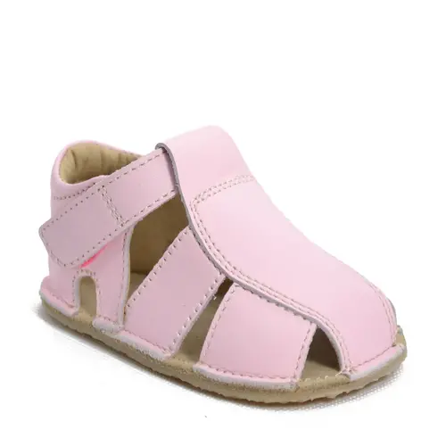 Sandale din piele naturală  cu scai și talpă din cauciuc flexibil, roz, LUY- RO-12-Roz-25-By Pebebe