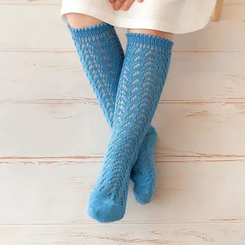 Sosete bumbac, crosetate, maya blue- 2.518/2-3-445-Condor