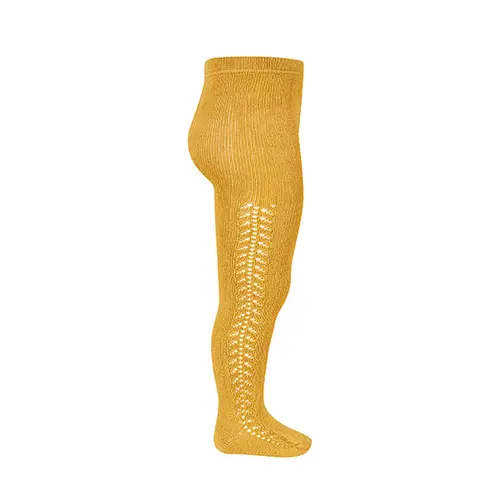 Dres din bumbac cu model lateral crosetat, mustar, Condor- 2.591/1-3-629-Condor Dres din bumbac cu model lateral crosetat, mustar, Condor- 2.591/1-3-629-Condor