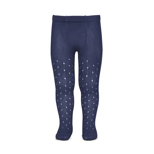 Dres bumbac, model lateral crosetat si perforatii, bleumarin, Condor- 2.565/1-3-480-Condor Dres bumbac, model lateral crosetat si perforatii, bleumarin, Condor- 2.565/1-3-480-Condor
