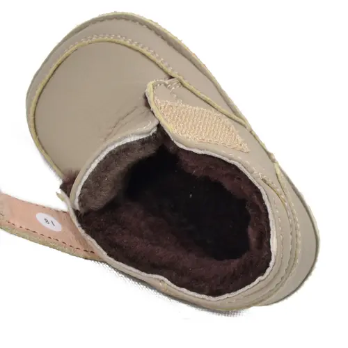 Ghete din piele pentru copii, scai, captuseala din blana naturala, gri neutru, LUY- RO-18-14-23-By Pebebe Ghete din piele pentru copii, scai, captuseala din blana naturala, gri neutru, LUY- RO-18-14-23-By Pebebe