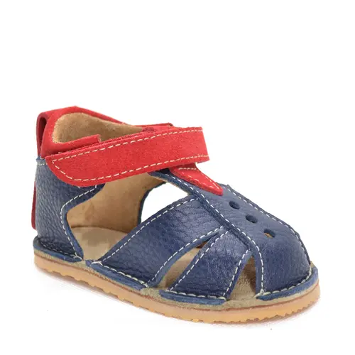 Sandale copii din piele naturala cu talpa flexibila vibram, bleumarin- RO-101-bleumarin-23-By Pebebe