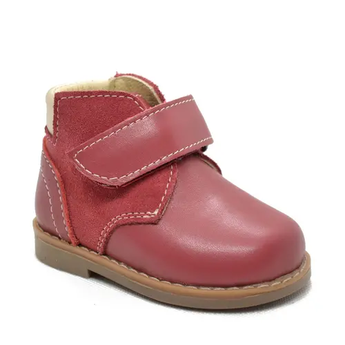 Ghete din piele naturala pentru copii, Paula, roz granat- RO-Paula-roz-granat-23-By Pebebe