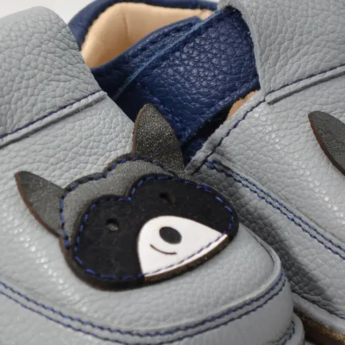 Pantofi primii pasi din piele naturala pentru copii, barefoot, talpa flexibila, model cu raton- RO-16-2-23-By Pebebe Pantofi primii pasi din piele naturala pentru copii, barefoot, talpa flexibila, model cu raton- RO-16-2-23-By Pebebe