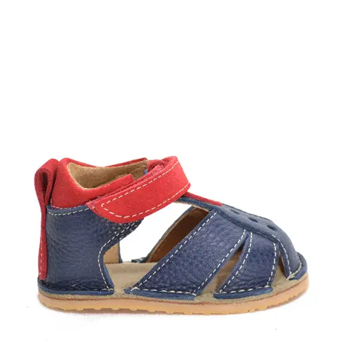 Sandale copii din piele naturala cu talpa flexibila vibram, bleumarin- RO-101-bleumarin-23-By Pebebe