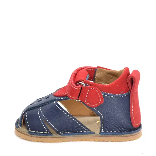 Sandale copii din piele naturala cu talpa flexibila vibram, bleumarin- RO-101-bleumarin-23-By Pebebe