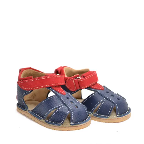 Sandale copii din piele naturala cu talpa flexibila vibram, bleumarin- RO-101-bleumarin-23-By Pebebe