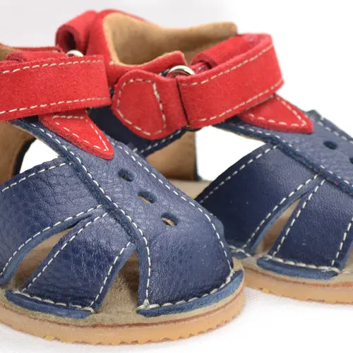 Sandale copii din piele naturala cu talpa flexibila vibram, bleumarin- RO-101-bleumarin-23-By Pebebe