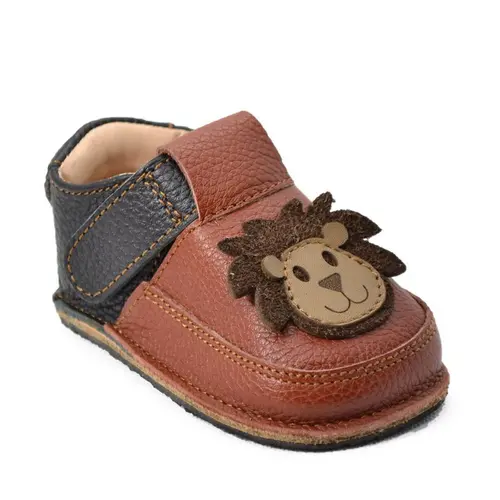 Pantofi barefoot copii, piele naturala, talpa flexibila, leu- RO-16-3-23-By Pebebe