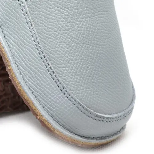 Pantofi din piele moale cu talpa flexibila si captuseala gri- RO-15-5-23-By Pebebe