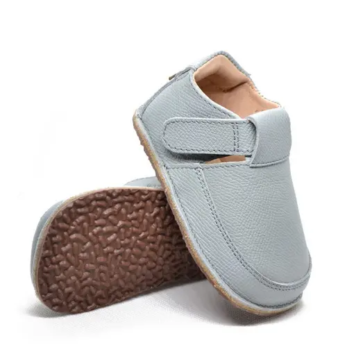 Pantofi din piele moale cu talpa flexibila si captuseala gri- RO-15-5-23-By Pebebe