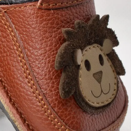 Pantofi barefoot copii, primii pasi, piele naturala, talpa flexibila, leu- RO-16-3-23-By Pebebe Pantofi barefoot copii, primii pasi, piele naturala, talpa flexibila, leu- RO-16-3-23-By Pebebe