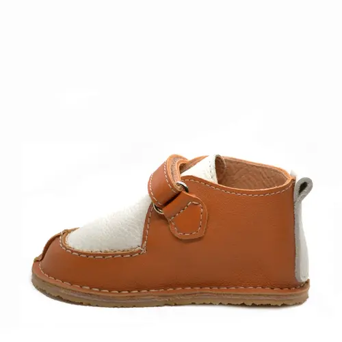 Pantofi din piele naturala pentru copii, talpa cauciuc, scai, Bubu, camel- RO-110-crem-maro-23-By Pebebe Pantofi din piele naturala pentru copii, talpa cauciuc, scai, Bubu, camel- RO-110-crem-maro-23-By Pebebe