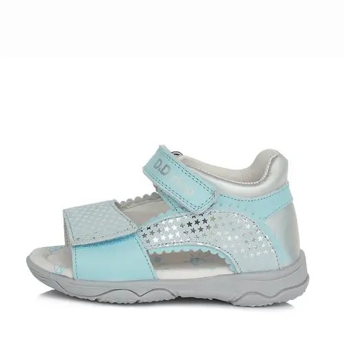 Sandale din piele naturala primii pași, D.D.Step, albastru- AC64-213BT-25-D.D. Step