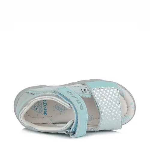 Sandale din piele naturala primii pași, D.D.Step, albastru- AC64-213BT-25-D.D. Step