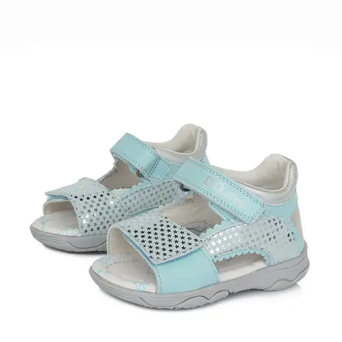 Sandale din piele naturala primii pași, D.D.Step, albastru- AC64-213BT-25-D.D. Step