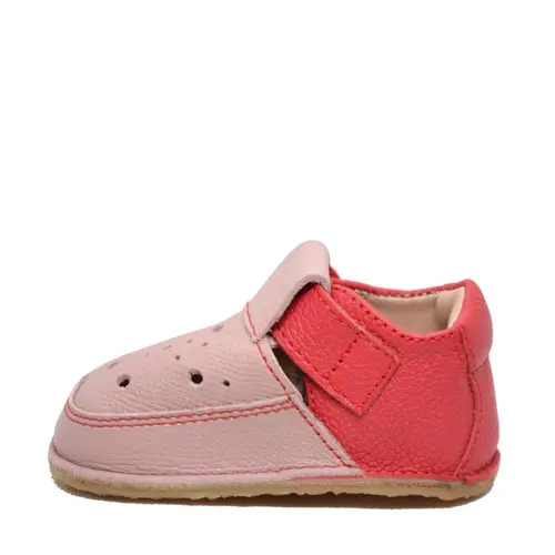 Sandale primi pasi cu scai, talpă flexibilă de cauciuc, perforatii mici, roz_RO-19-1-22_Pebebe