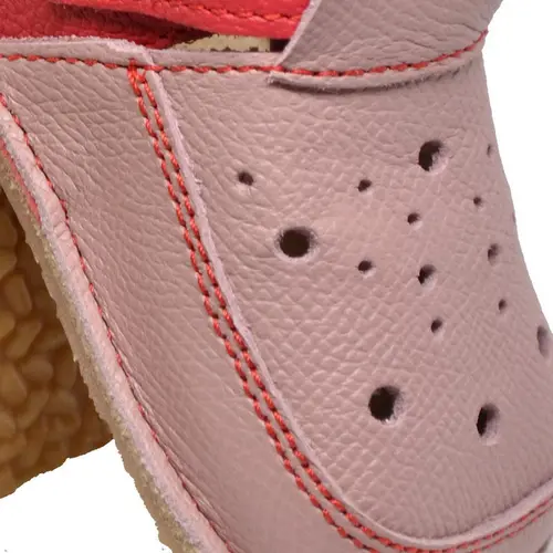 Sandale primi pasi cu scai, talpă flexibilă de cauciuc, perforatii mici, roz_RO-19-1-22_Pebebe